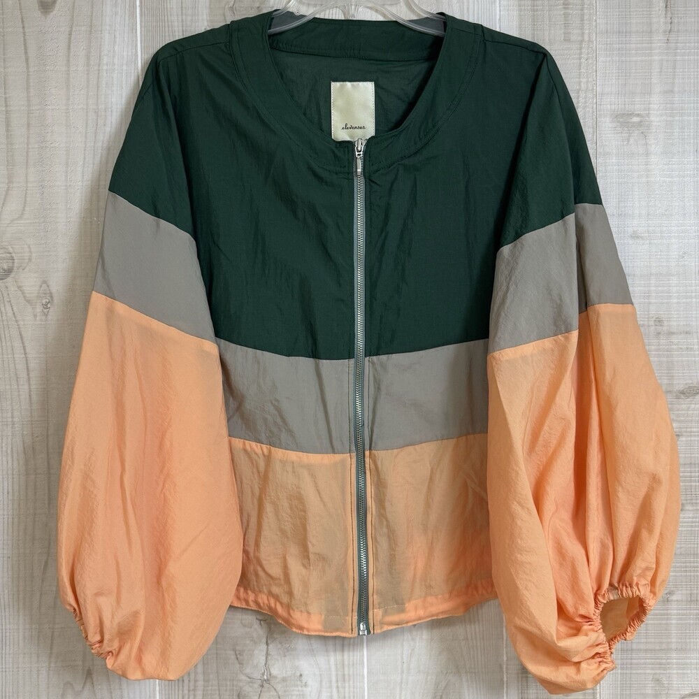 Elevenses Anthropologie Womens Size M/L Windbreaker Poncho Colorblock Dolman